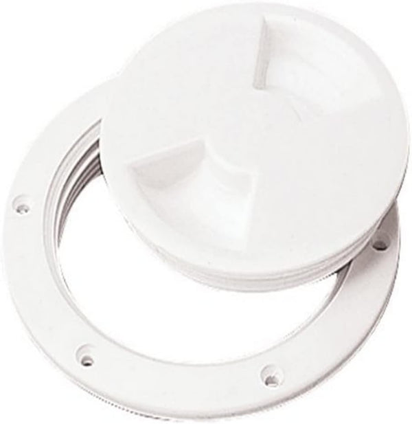 Sea Dog Screw Out Deck Plate, 5-7/16", White