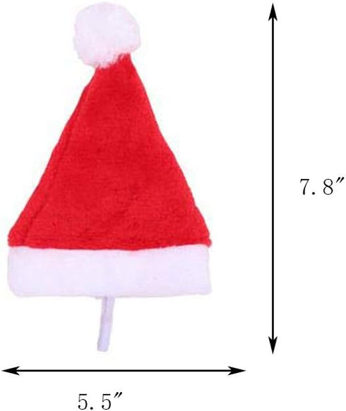Yahpetes Dog Cat Pet Santa Hat - 4 Pcs Christmas Santa Claus Hat, 5.5"X7.8" for Puppy, Kitten, Small Dogs