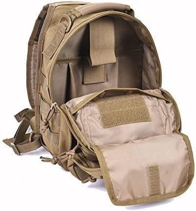REEBOW GEAR Tactical Sling Bag Pack, Military Rover Shoulder Sling Backpack, Small Tan Everyday Carry Bag