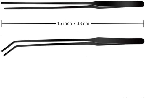 2Pcs 10.5" Reptile Stainless Steel Long Tweezers - Feeding Tongs for Lizards, Snake, Gecko, Tarantula Supplies