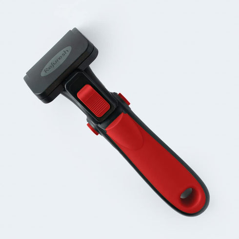 Small Red Deshedding Brush for Long Hair Dogs, Cats & Pets - Lightweight Grooming Brush for Shedding