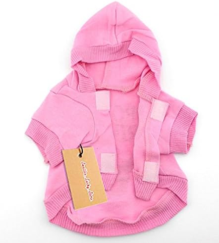 SMALLLEE_LUCKY_STORE Pink Hoodie Christmas T-Shirt for Small Dogs, Spoiled Princess Costume - XS