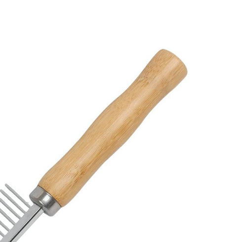 TopMed ETS Set of 3 Stainless Steel Pet Hair Combs, Wooden Handle Bamboo Grooming Tools Kit for Dogs and Cats