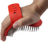 Pet Rubber Grooming Brush, Bath Brush Massager with Adjustable Loop Handle and Stainless Steel Pin, Random Color
