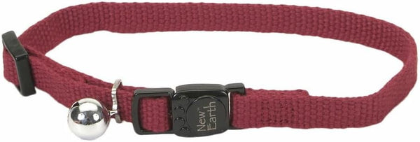 Coastal Pet New Earth Soy Adjustable Breakaway Cat Collar, Eco-Friendly, Cranberry, 3/8" x 08"-12"
