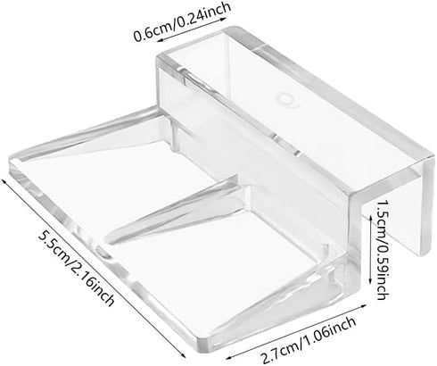 20 PCS 6mm Acrylic Aquarium Cover Clip, Clear Fish Tank Glass Cover Clip Support Holder Universal Lid Clips for Rimless Aquariums
