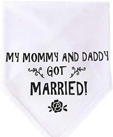 PUPTECK Wedding Dog Bandana - Engagement Gift Triangle Bibs Scarf Pet Accessories for Small Medium Large Dogs