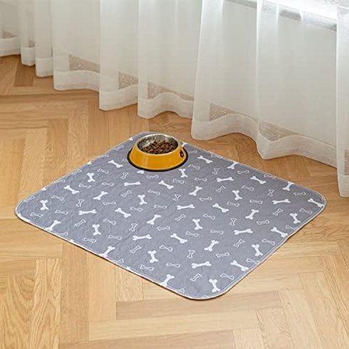 4 Pack 18"x24" Washable Pee Pads for Dogs, Super Absorbent Reusable Training Dog Pads with Bone Print, Non-Slip Potty