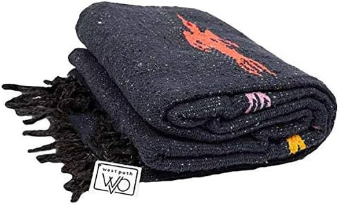Thunderbird Heavyweight Yoga Blanket or Throw - Charcoal (Dark Grey/Black), Made for Yoga!