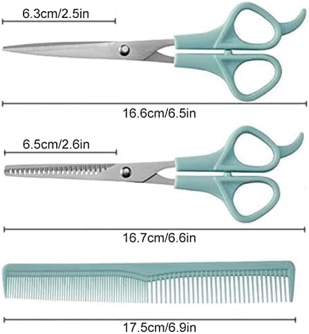 Dog Grooming Scissors Set - Safe Stainless Steel Dog Eye Cutter for Dogs and Cats -Home Professional pets grooming Tool-Dog Tooth scissors+Flat Cut+Comb by Gopkuniw