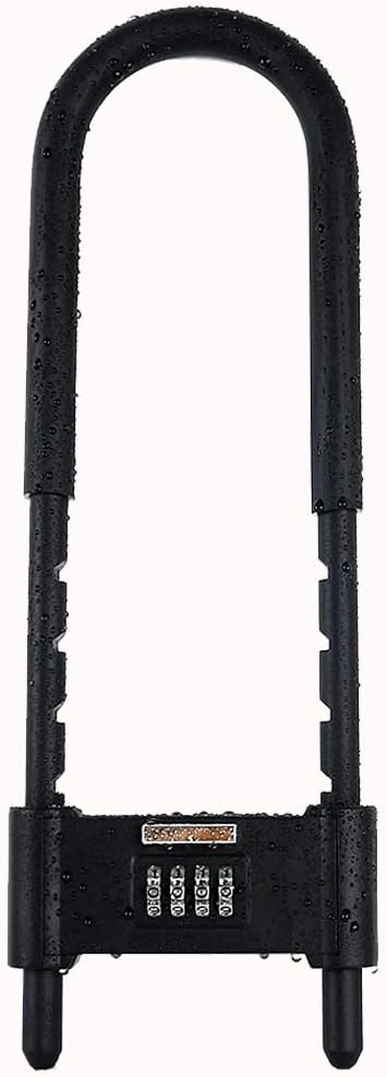 U Lock Bicycle Combination U-Lock, Long Shackle Padlock with Adjustable Shackle, Four Position Combination Padlock