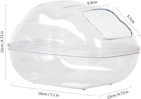 Hamster Small Animal Sand Bath Box - Bathtub with Bath Sand and Scoop Accessories for Mice Hedgehog Gerbils (Large)