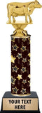 Personalized Black Starlite Cow Trophy, 9.5" Dairy Cow Trophy Award, Customize Now