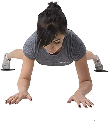 Synergee Core Sliders - Dual Sided Use on Carpet or Hardwood Floors, Abdominal Exercise Equipment