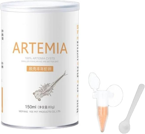 HEPBAK 150ml 80g Artemia Shelling Eggs Brine Shrimp Shelling Eggfood Aquarium Hatching Tropic Fish Food for Feeding