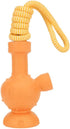 Funny Dog Toy Chew Rubber Tug-A-War - Medium to Large Dogs - Ideal Gift for Dog Birthday - Orange Body with Yellow Rope