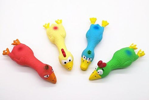 4PCS Safe Latex Dog Squeaky Toys, 6.6" Long Soft Chew Molar Dog Toys for Small Medium Dogs