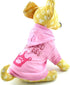 SMALLLEE_LUCKY_STORE Pink Hoodie Christmas T-Shirt for Small Dogs, Spoiled Princess Costume - XS