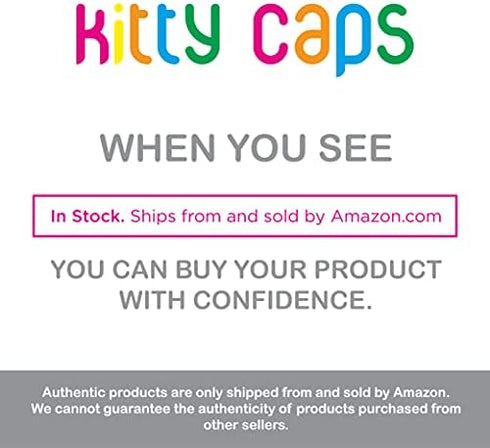 Kitty Caps Nail Caps for Cats, White with Orange & Clear with Blue Glitter, Medium (9-13 lbs), 40 Count