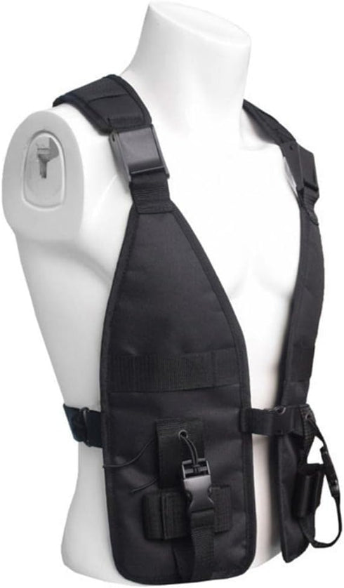 Luzhengyang Oxford Cloth Molle Chest Bag Black for Outdoor Training, Hunting, Fishing - Adjustable Straps for CS
