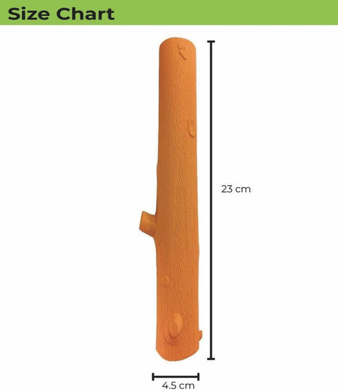 High Visibility Dog Stick Toy for Fetch - Natural Rubber, Teething Relief for Large, Medium, and Small Breeds (Medium,