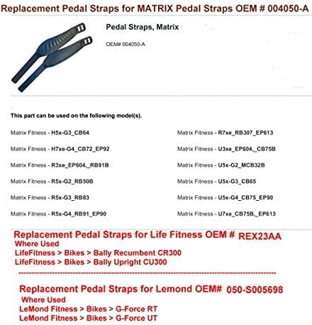 (2" 12-1/2" (Pair L+R) Stationary Bikes Long Pedal Straps W x L) Ratchet Style Ridges (NOT Slots) | Universal