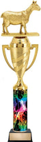 Crown Awards Customized Rainbow Inferno Dairy Goat Trophy, 14.25" Dairy Goat Trophy