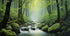 24x12in Tropical Forest Terrarium Background, Natural Green Forest Tree Reptile Habitat Background, Misty Rainforest