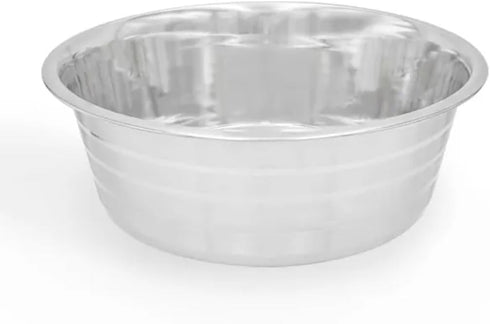 Lightweight Stainless Steel Feeding Dish - Dog, Cat Food and Water Dish | Silver, 3-Quart