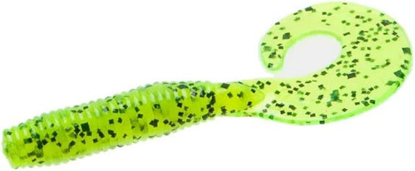 Zoom Bait Zoom 011009 Fat A-Poundert Curly Tail Grub, 3-Inch, 10-Pack, Chartreuse Pepper