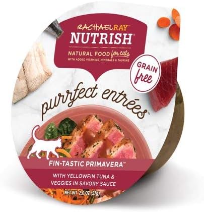 Rachael Ray Nutrish Purrfect Entrees Grain Free Natural Wet Cat Food with Veggies & Yellowfin Tuna, 2 Ounce
