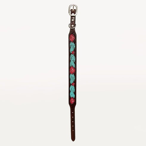 HILASON Brown Medium Strong Genuine Leather Dog Collar | Painted Medium | Leather Dog Collar | Dog Collar