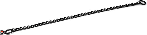 Dogline Herm Sprenger Black Stainless Steel Choke Dog Training Collar, No-Pull Slip Chain for Easy Control