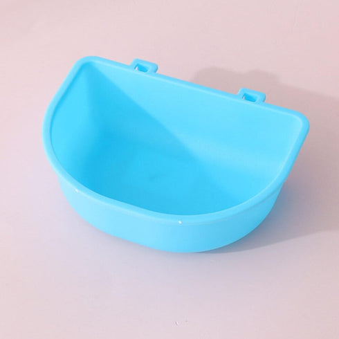 POPETPOP Hanging Pet Bowl, Non-Spill Plastic Kennel Bowls for Dogs, Cats, Birds, Reptiles, Sky-blue Hanging Coop Cup