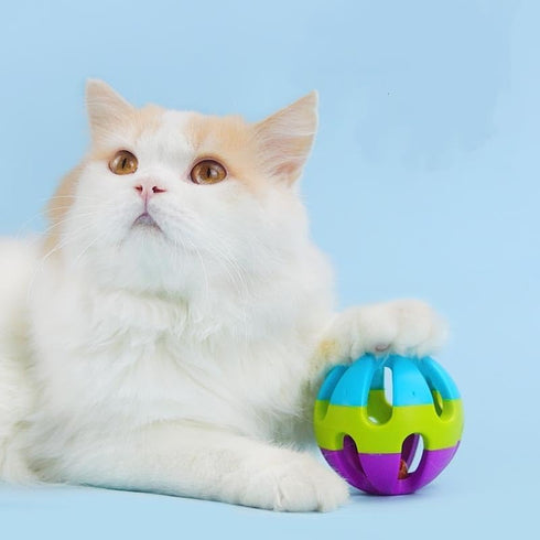 Colorful Interactive Dog Toys for Medium to Large Breed Dogs, Hollow Ball with Bell Inside for Relieving Boredom