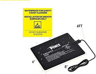 iPower Reptile Heat Pad 8W Under Tank Terrarium Warmer Heating Mat for Turtles, Lizards, Frogs, 6"x8" Inch
