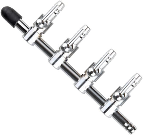 Aquarium Air Valve 4 Way Inline Manifold Pump Tubing Splitter Lever Control Valve, 4-Pack