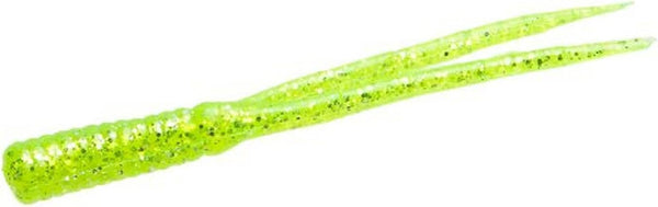 Zoom Bait Zoom 008047 Split Tail Trailer, 4" 20Pk, Chartreuse Glitter