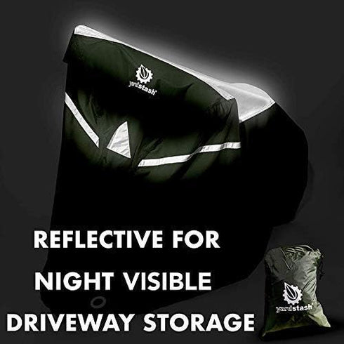 YardStash Bike Cover – Reflective Waterproof Bicycle Covers for Outside Storage, Weatherproof Garden Tarp