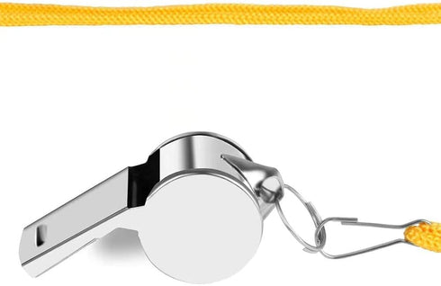 Whistles, Stainless Steel Sports Loud Crisp Sound with Lanyard, Great for Referees, Coaches