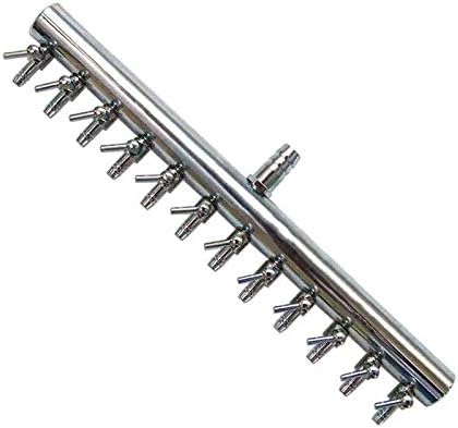 Stainless Steel 12 Ways Air Flow Splitter Lever Control Valve for Aquarium