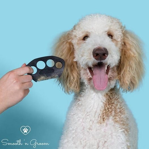 The Fur Hero, Grooming Comb with Embedded Razor Blade for Tangles, Mats, and Eye Gunk, Easy Bonding Experience, Black