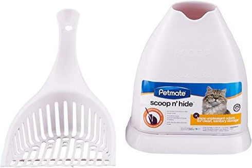 Petmate Scoop N' Hide Cat Litter Scoop with Holder, White
