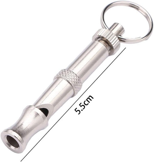 Silver Adjustable Ultrasonic Dog Whistle,Portable Whistle Pet Whistle Supersonic Whistle Dog Whistles for Pet Training,Training and Behavior Aids,Dog Whistles