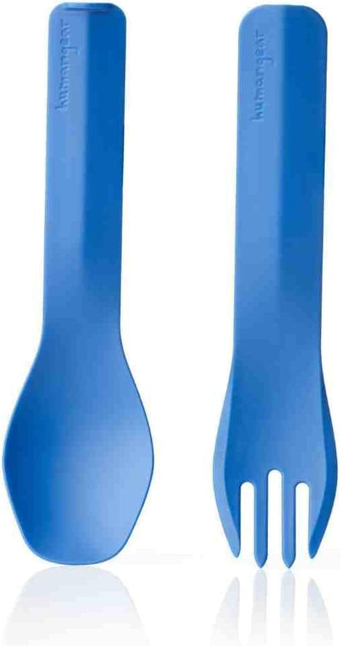 GoBites Duo and Bio Duo Travel Silverware Set, Full Size Portable Fork & Spoon, Reusable Utensils, PC and BPA-free,