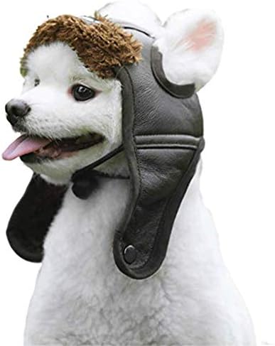 leconpet Dog Aviator Hat, Winter Pilot Hat with Ear Flaps for Cold Weather, XXL, Brown