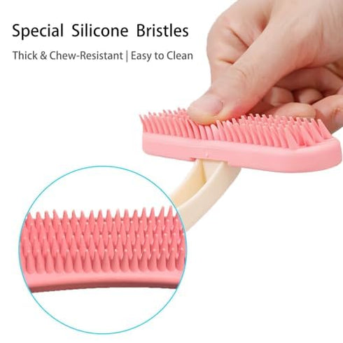 Oxiros 2 Pack Chinchilla Bunny and Grooming Brush Soft Silicone De-Shedding Bath & Massage Comb for Rabbits, Guinea