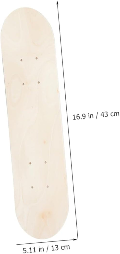 Hand-Painted Beginner Kid Skateboard, Unfinished 7 Ply Deck for DIY