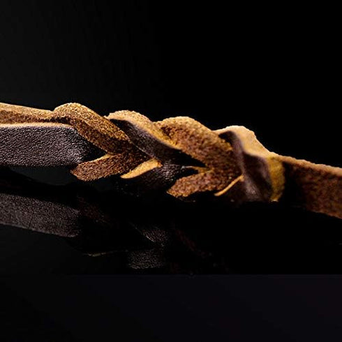 Genuine Leather Dog Leash, 4 Feet Braided Heavy Duty Leash, Soft and Durable for Small Medium Walking and Training