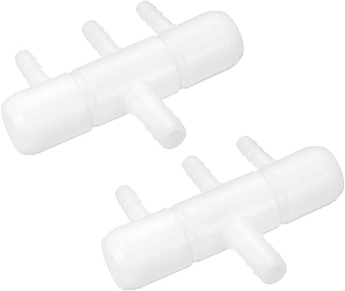 uxcell 2Pcs 8mm to 5.5mm 3 Ways Air Line Tubing Splitter Connector for Aquarium, Fish Tank Oxygen Pipe Adapter, White